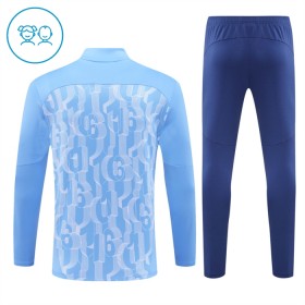 Manchester City Enfant Kit sweat-shirt d'entraînement Bleue 2024-25 Quart-Zip